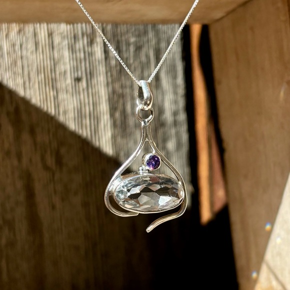 White Topaz & Amethyst Necklace - Picture 12 of 15